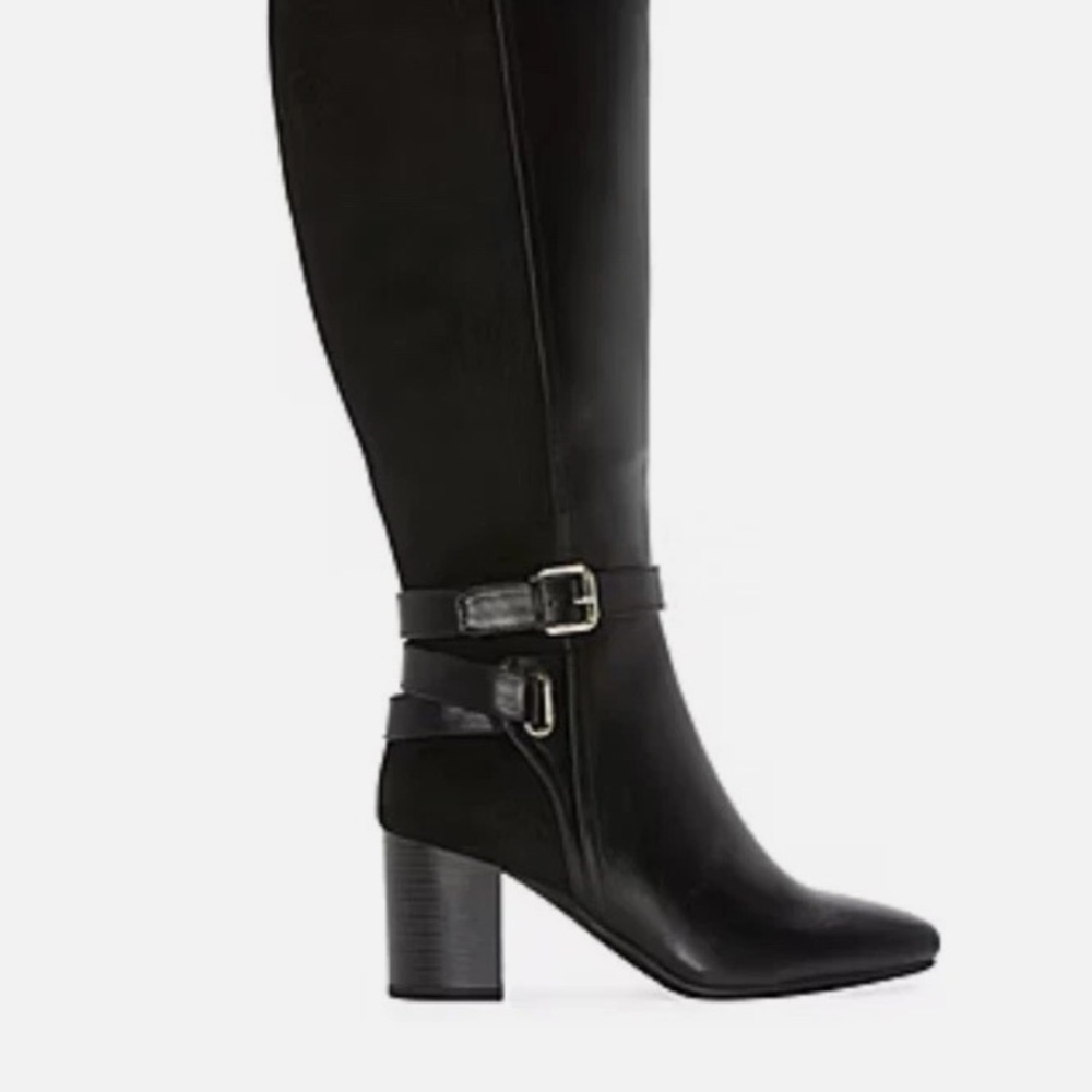 Liz Claiborne Black Heeled Boots with Side Zipper